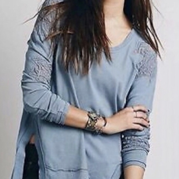 Free People, Grandpa Outer Sunset Jersey Top, S - Picture 1 of 6